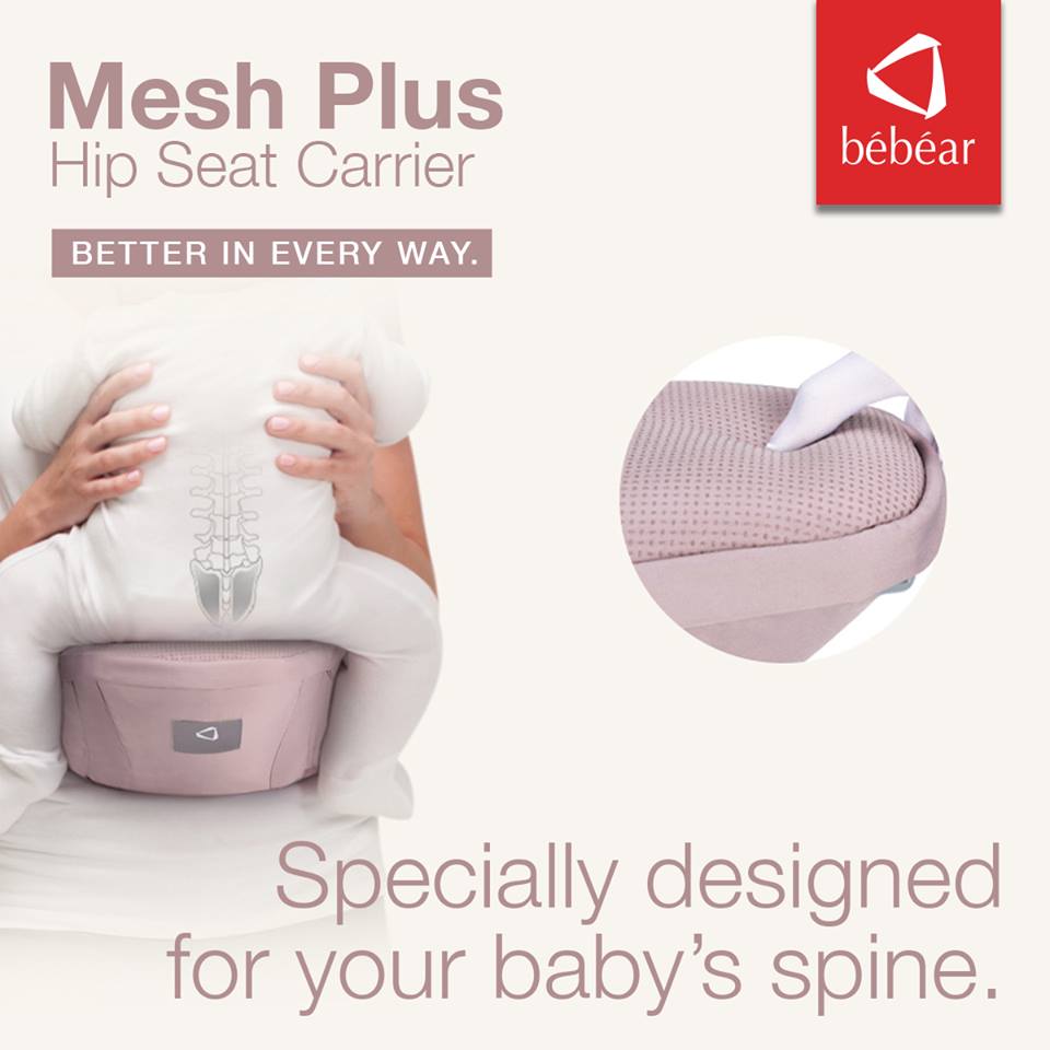 Bebear Mesh Plus Hip Seat Carrier - Ash Gray