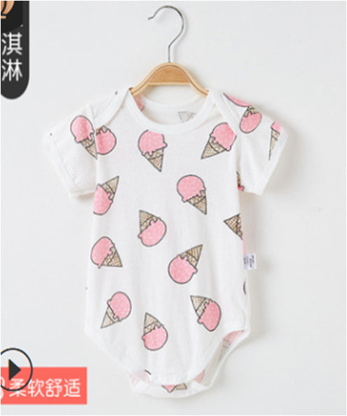 Colorful Patterns Onesies - Pink Ice Cream