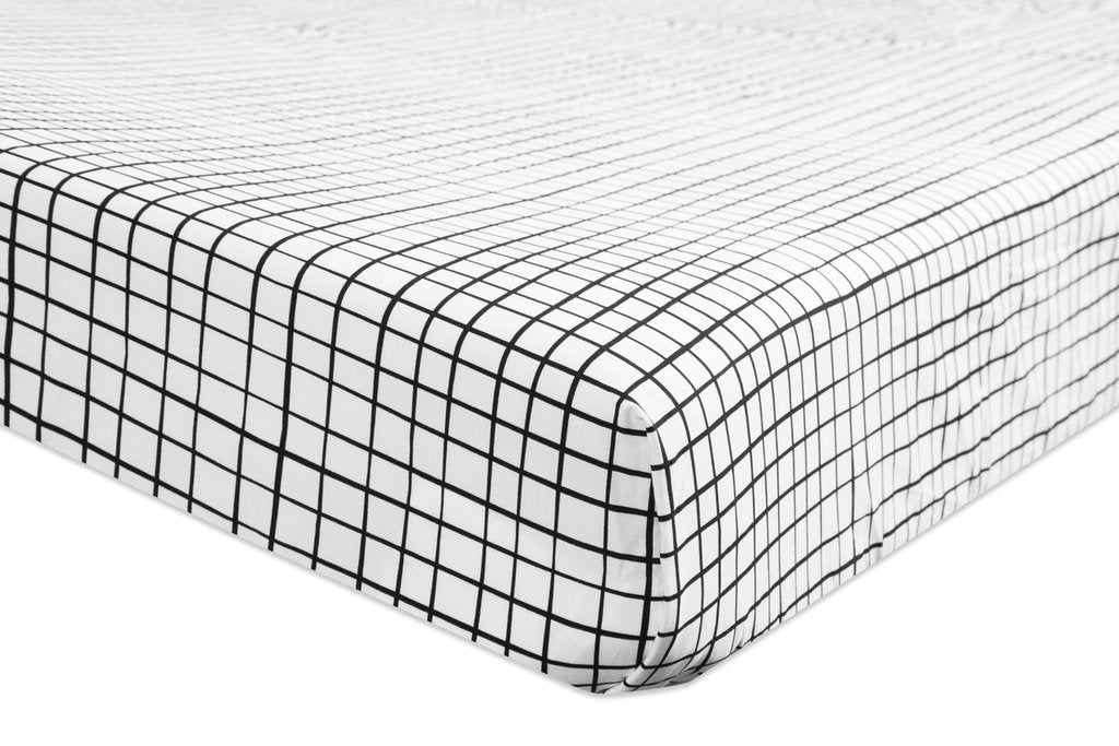 Babyletto Tuxedo Fitted Crib Sheet Grid BaoBao Babies