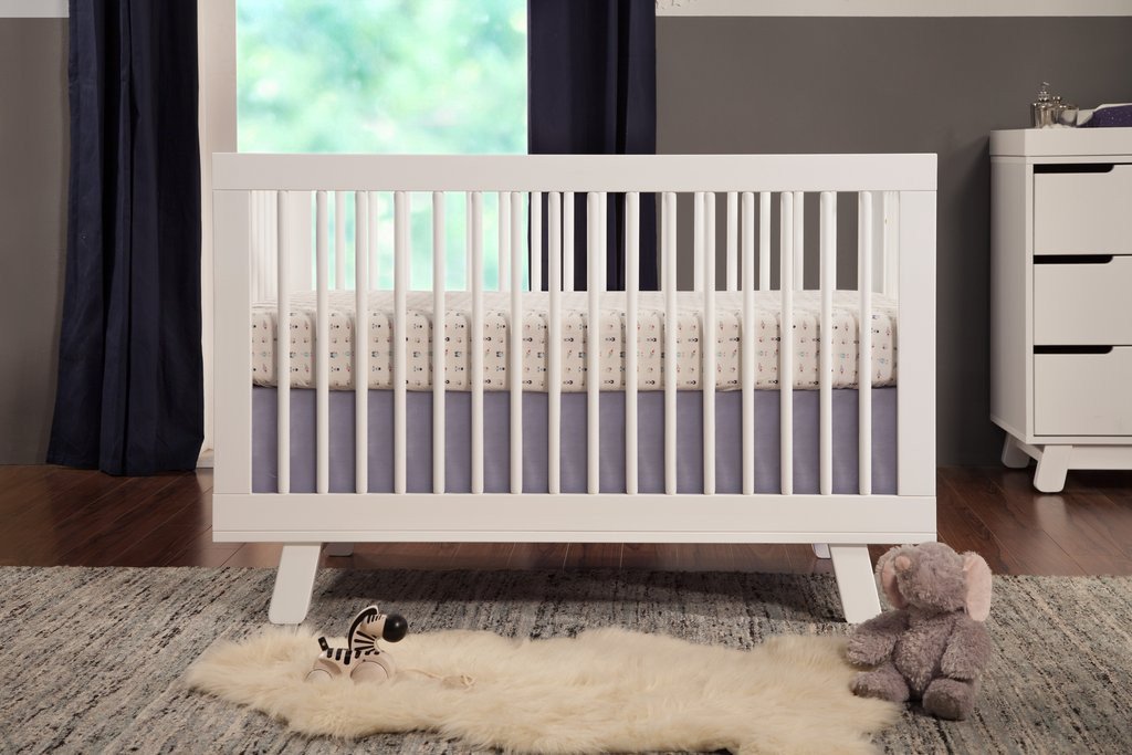 Babyletto Hudson 3-in-1 Convertible Crib with Toddler Bed Conversion Kit - White