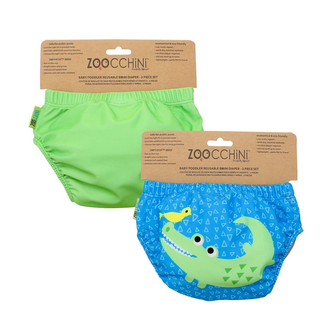 Zoocchini UPF Reusable Swim Diaper (2pk) - Aidan the Alligator
