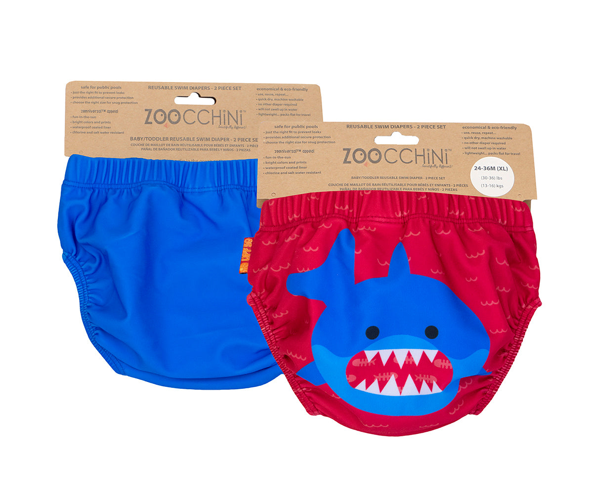 Zoocchini UPF Reusable Swim Diaper (2pk) - Sherman the Shark