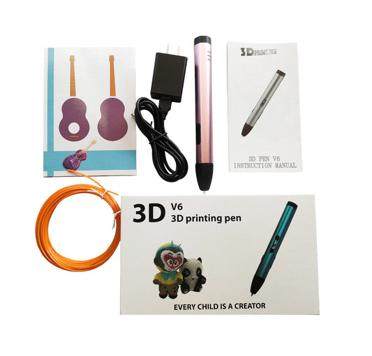 3D Printing Pen with Metallic Handles PINK (FREE 30 Meters Filament)