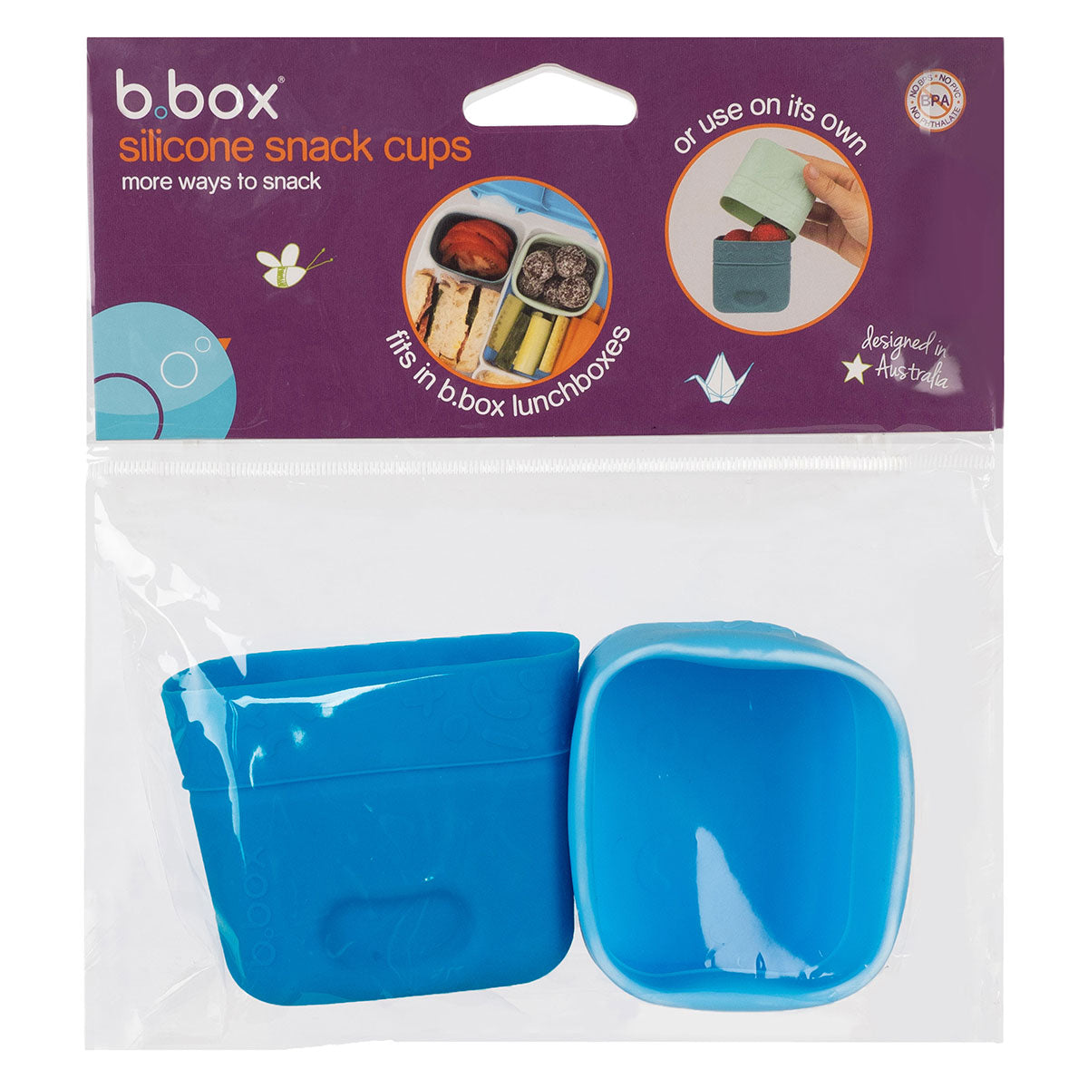 b.box Silicone Snack Cups - Ocean Blue