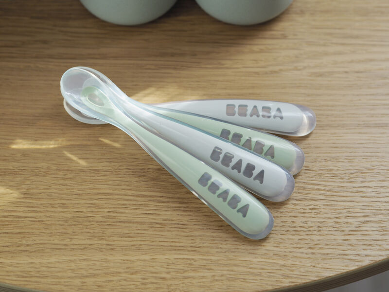 Beaba Set of 4 1st-Age Silicone Spoon - Velvet Grey