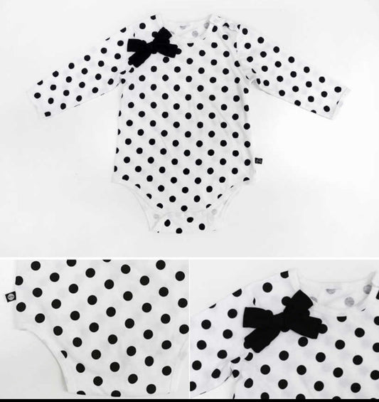 Borny Bodysuit - B&W Polka