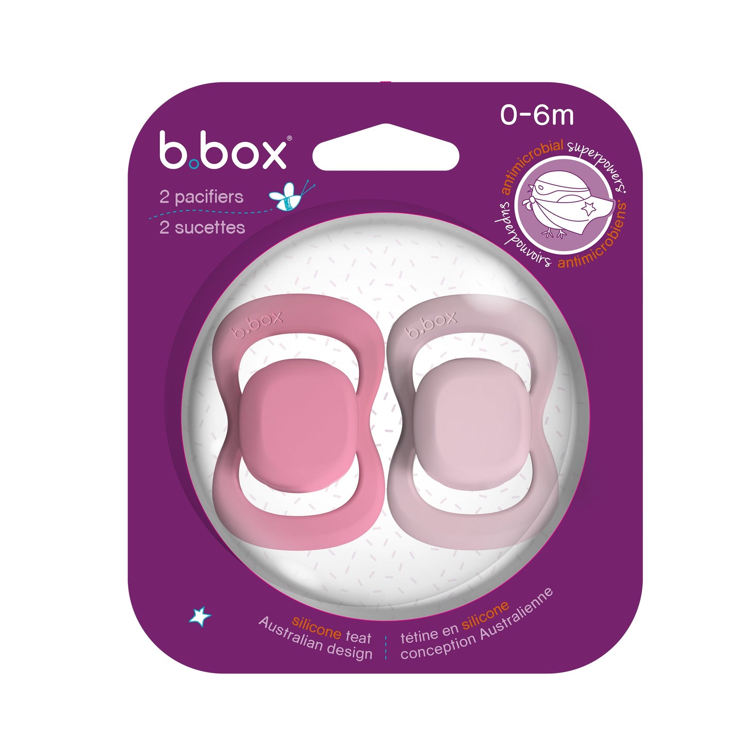 B.Box Silicone Pacifier (0-6M) - Berry/Blush