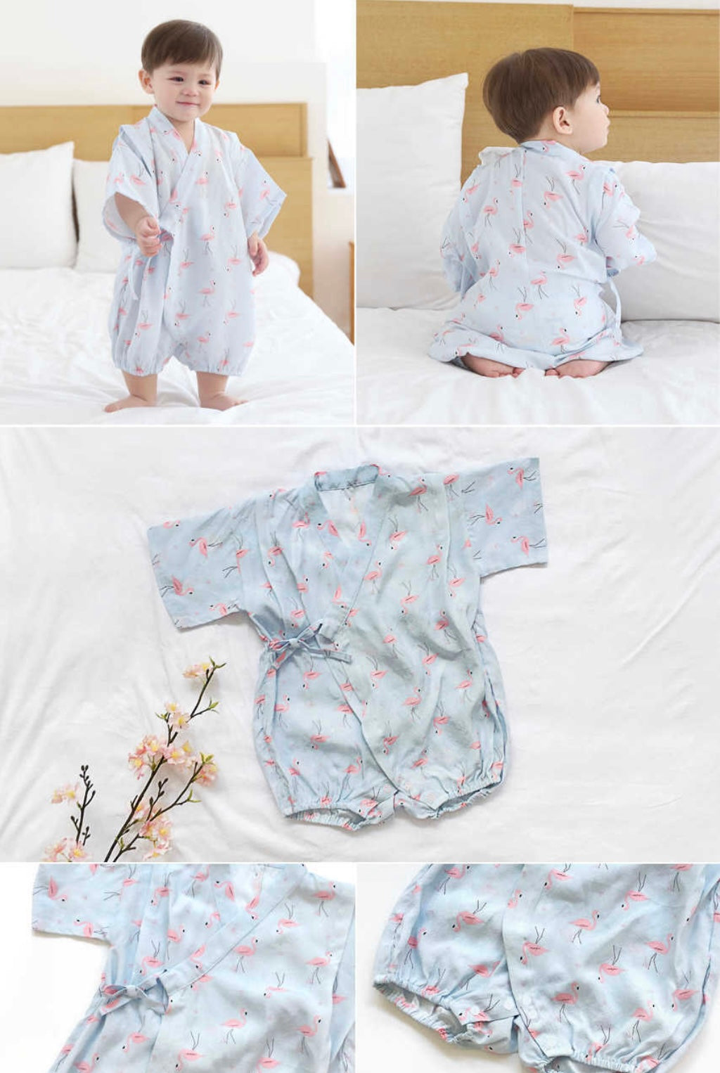 Borny Tie-Side Onesie - Flamingo (Buy 1 Take 1)