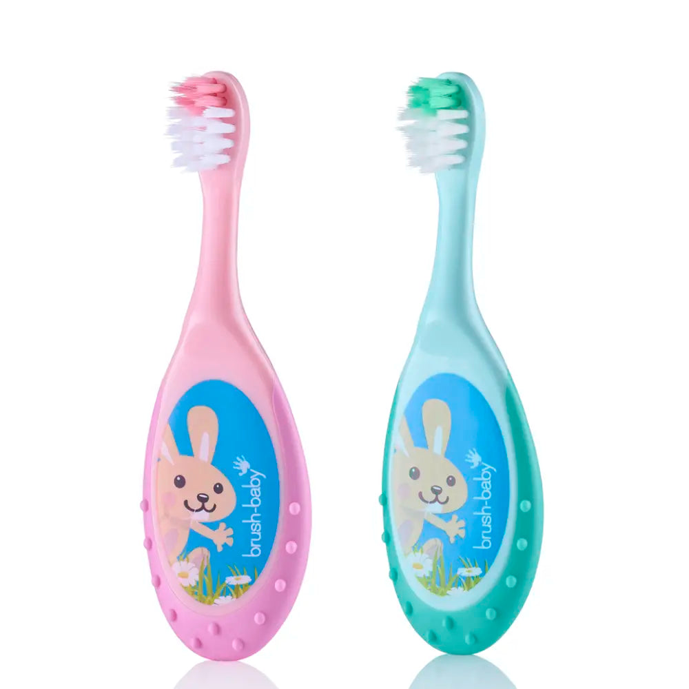 Brush-Baby 0-3y Flossbrush (2pk) - Teal/Pink