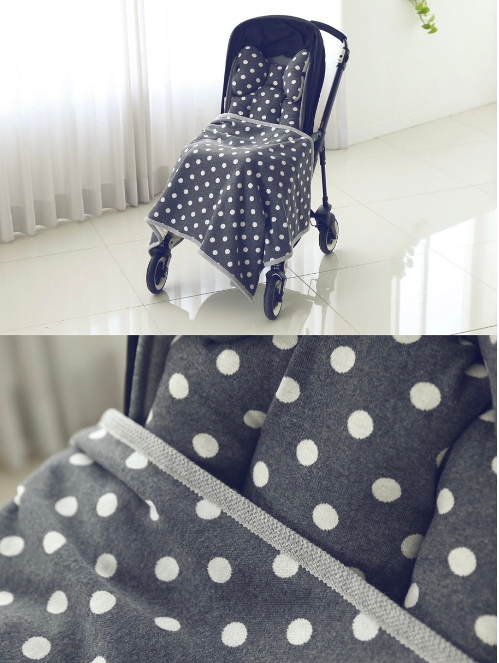 Borny Large Blanket - Graysy Dots
