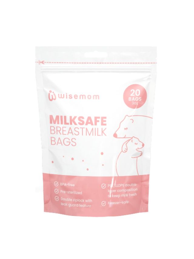 Wisemom Milksafe Breastmilk Storage Bags 3oz (20’s)