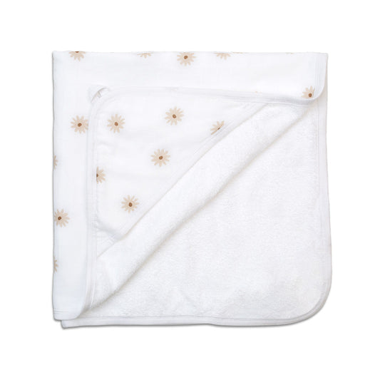 Lulujo Baby Hooded Towel (Dual Layer Cotton) Daisies