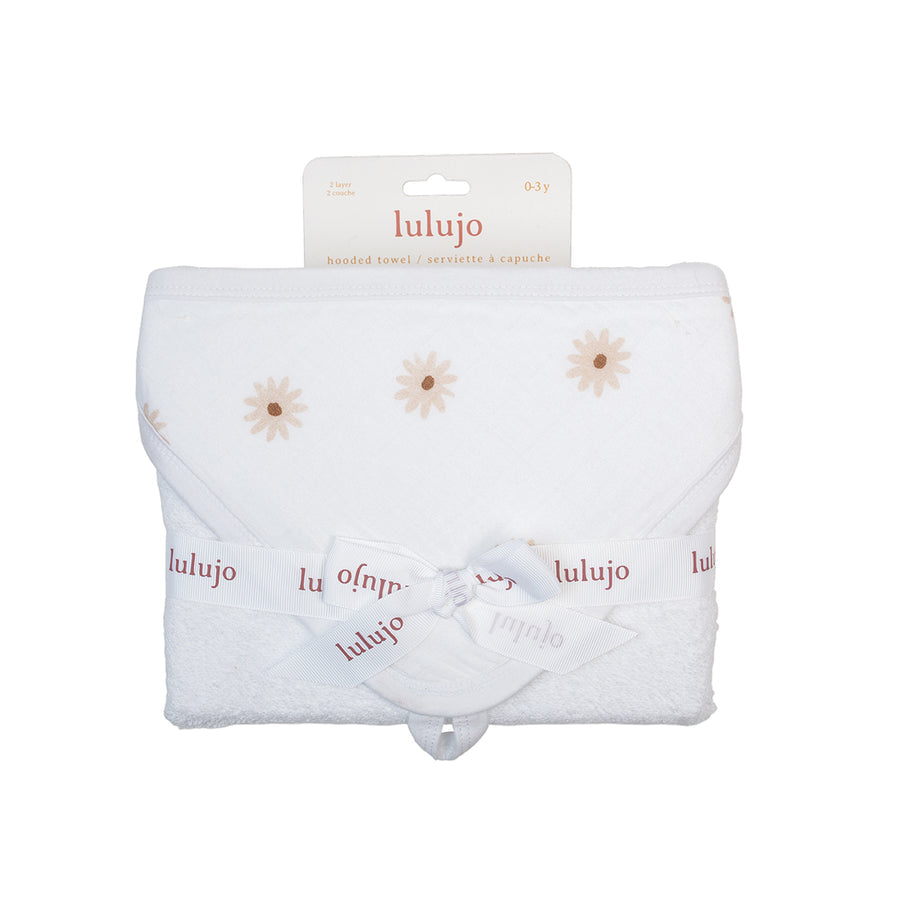 Lulujo Baby Hooded Towel (Dual Layer Cotton) Daisies