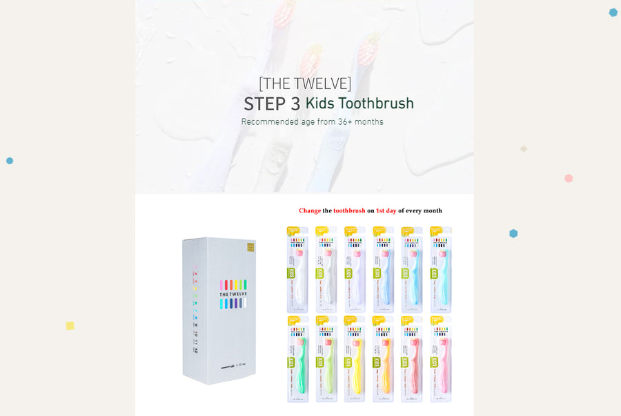 The Twelve 3-8Y Kids Toothbrush (12pcs) - Pastel