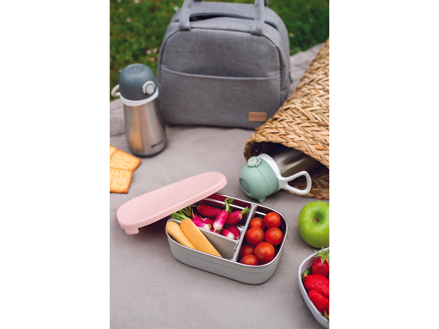Beaba Insulated Lunch Box Stainless Steel+Silicone Lid