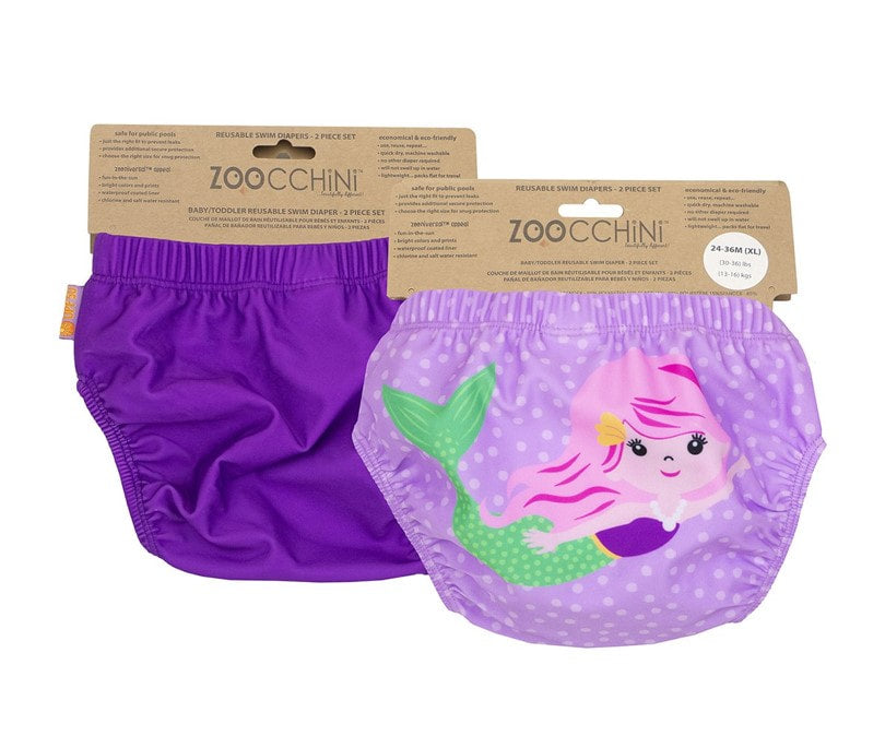 Zoocchini UPF Reusable Swim Diaper (2pk) - Mia the Mermaid