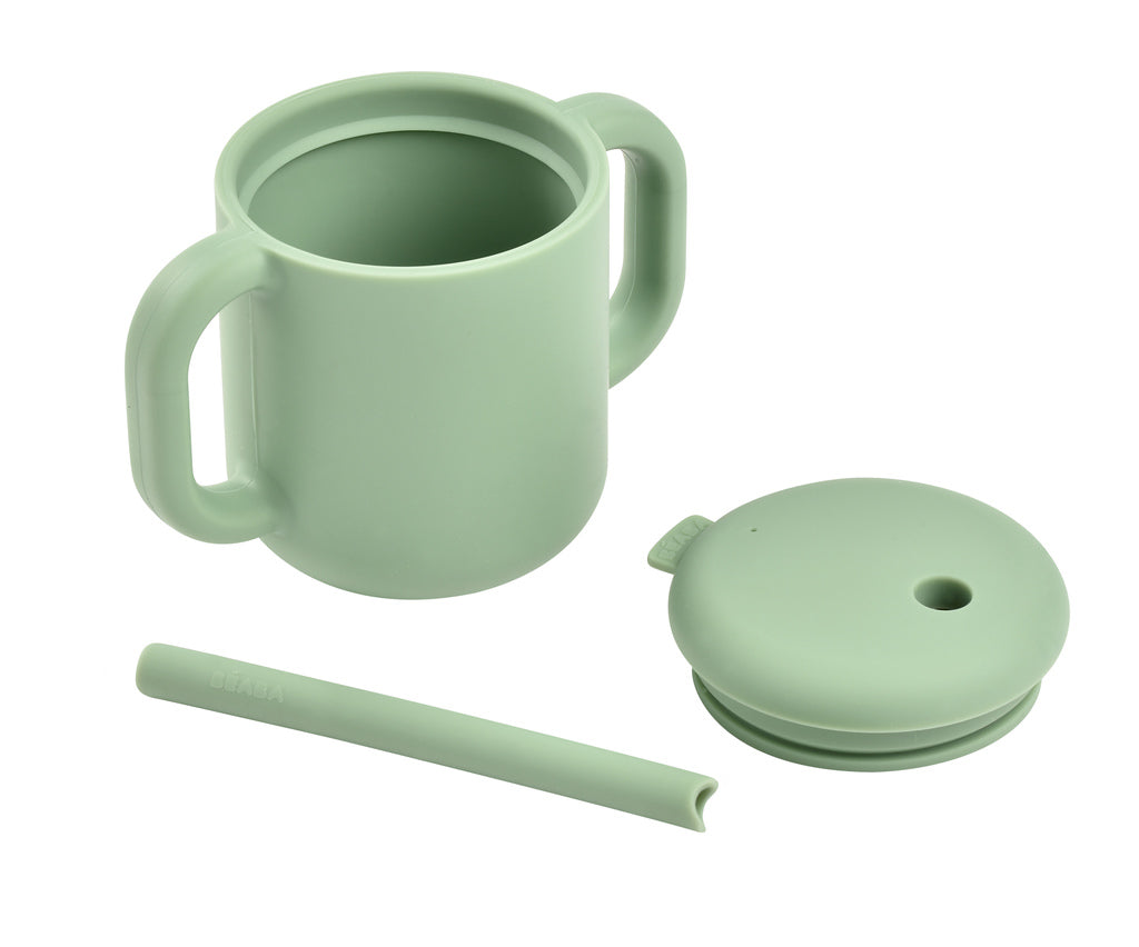 Beaba Silicone Straw Cup - Sage Green