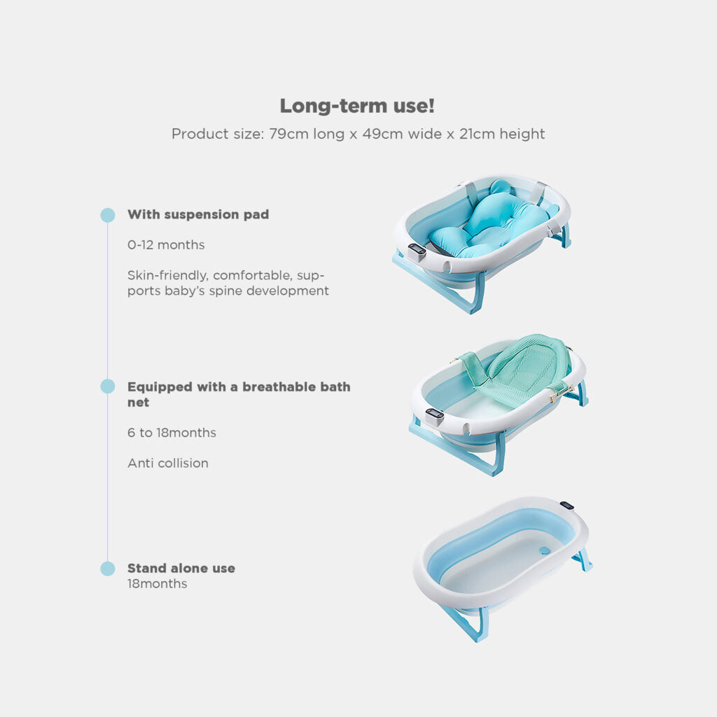 Babybee Collapsible Bathtub - Blue