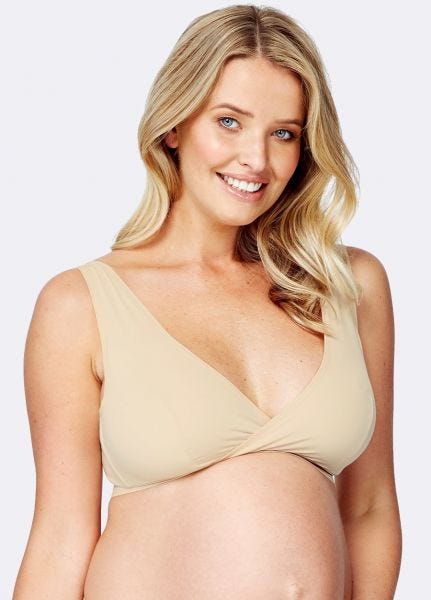 180884F Mamaway Nano Red Crossover Maternity & Nursing Bra - Nude