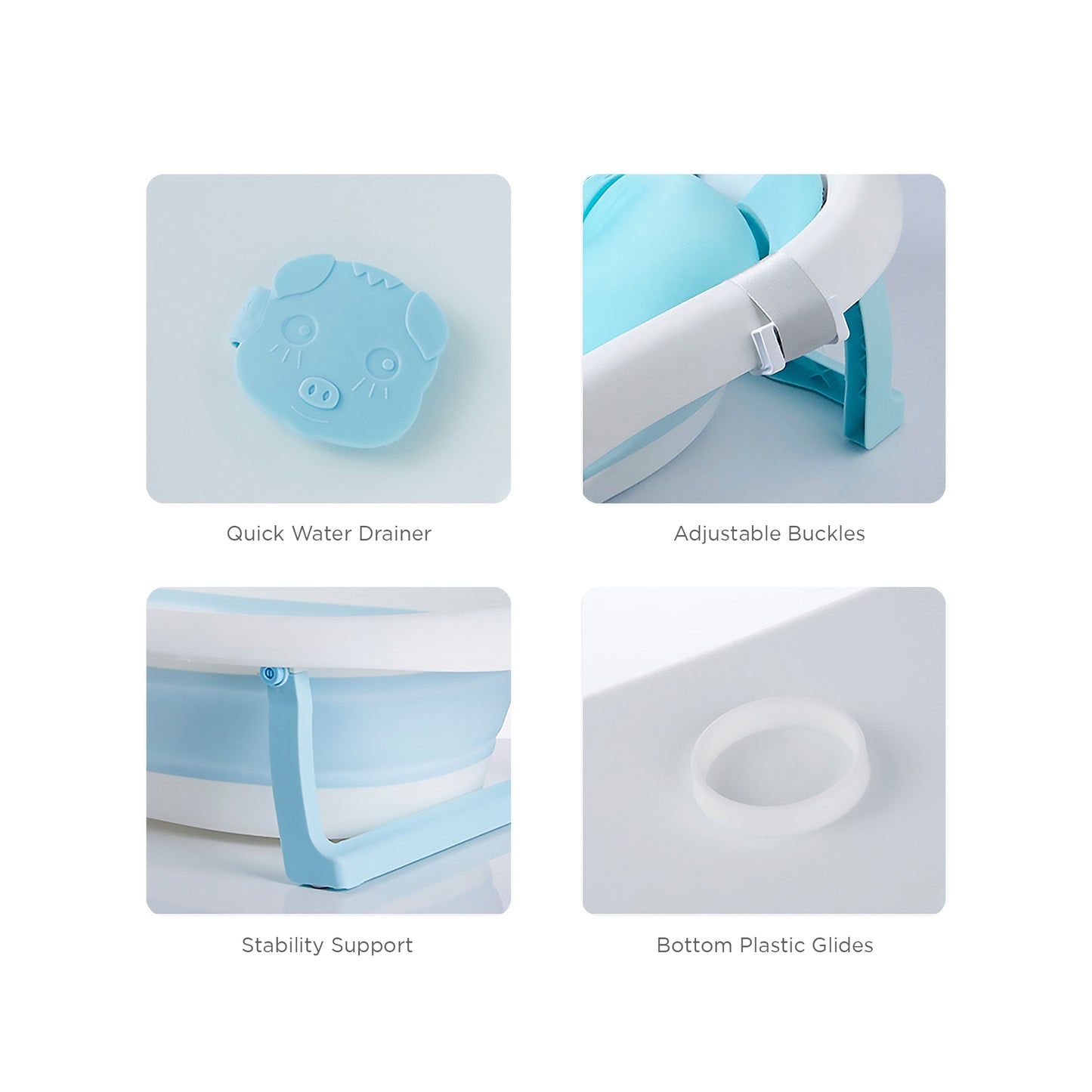 Babybee Collapsible Bathtub - Blue