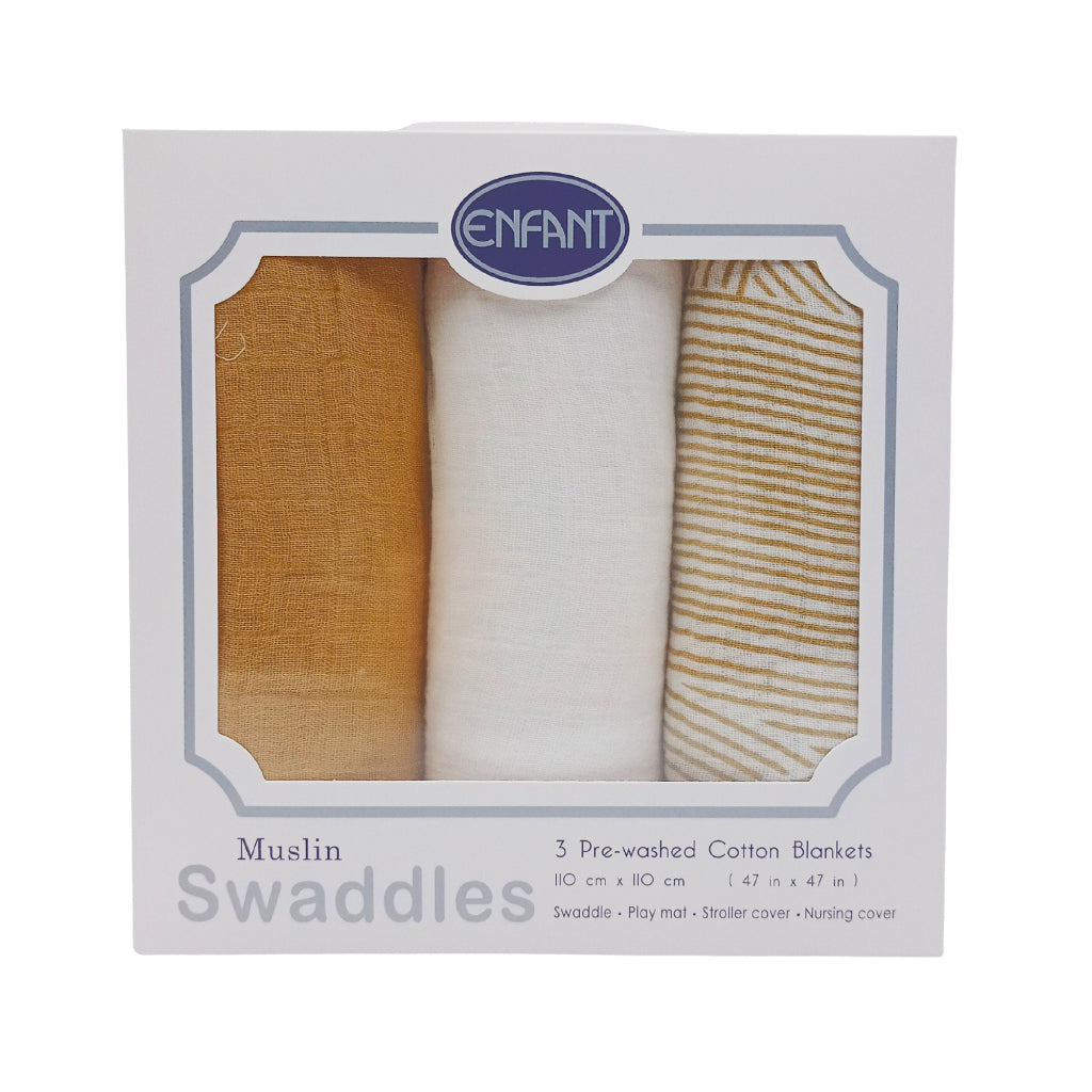 Enfant Muslin Swaddle - Pack of 3