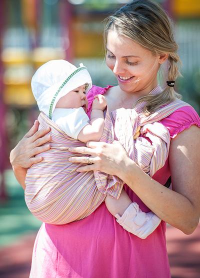 5992 Mamaway Baby Ring Sling Mille Feuille Pink