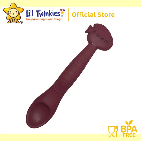 Li'l Twinkies Silicone Weaning Spoon - Burgundy Red