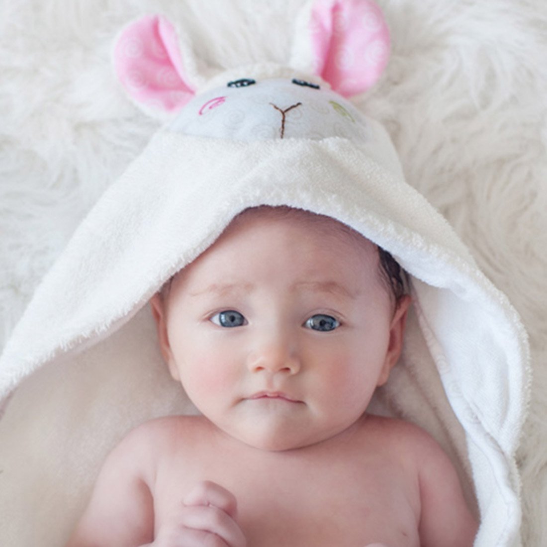Zoocchini Baby Hooded Towel - Lola the Lamb