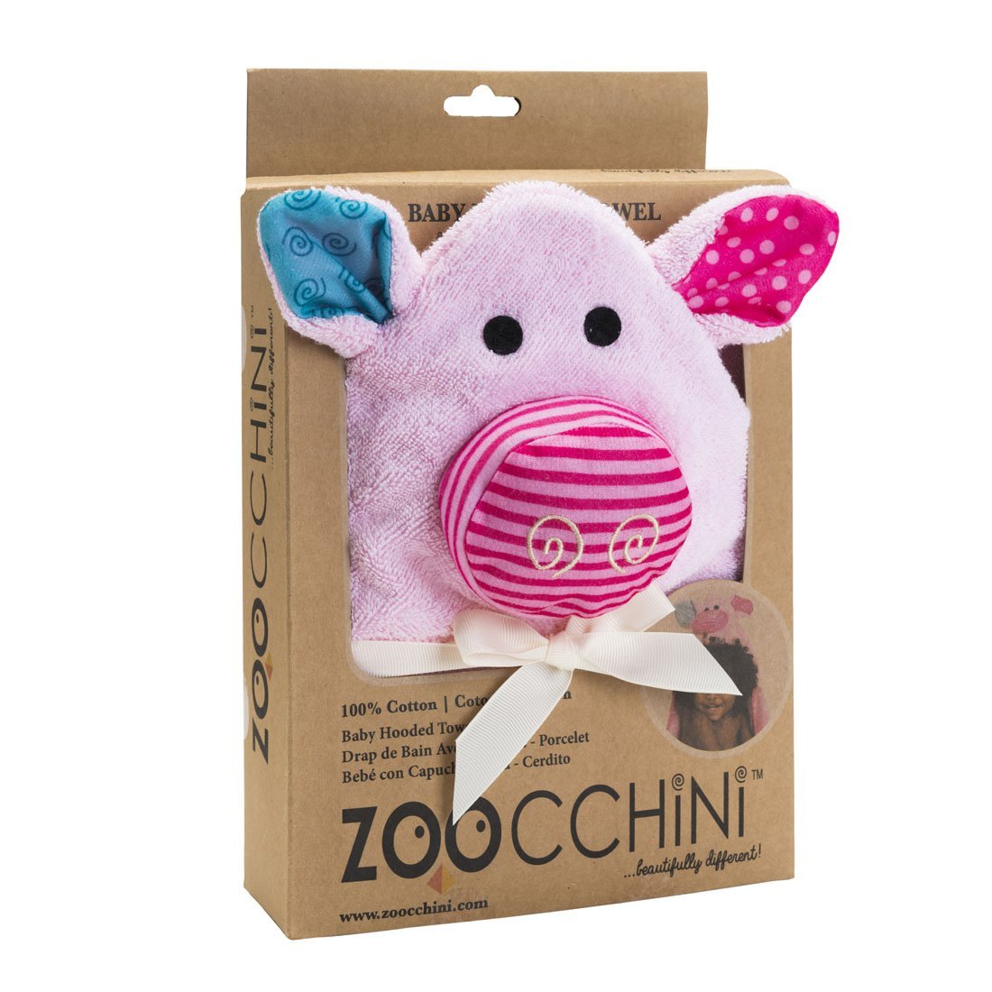 Zoocchini Baby Hooded Towel - Pink the Piglet