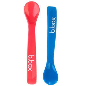 b.box Flexible Silicone Spoon Pack - Red/Blue