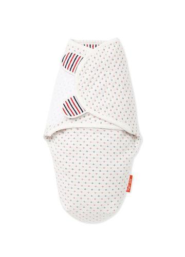 170604BR Mamaway Antibacterial Newborn Cocoon Swaddle - Blue/Red