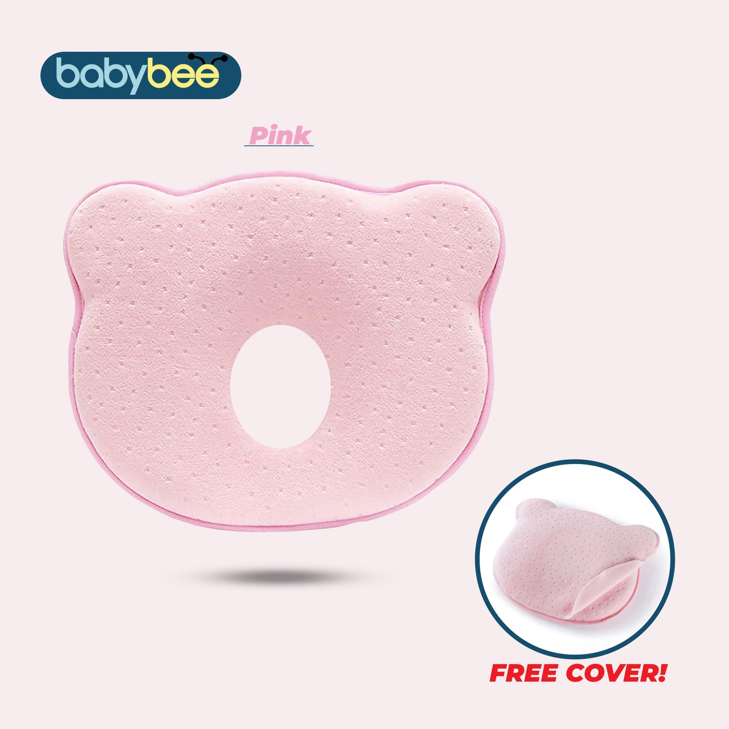 Babybee Baby Head Shaping Memory Pillow - Pink