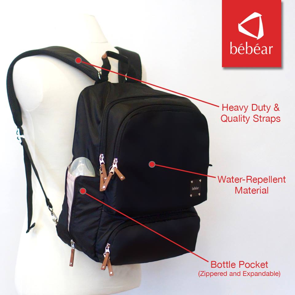 Bebear Bennett Diaper Backpack - Licorice Black