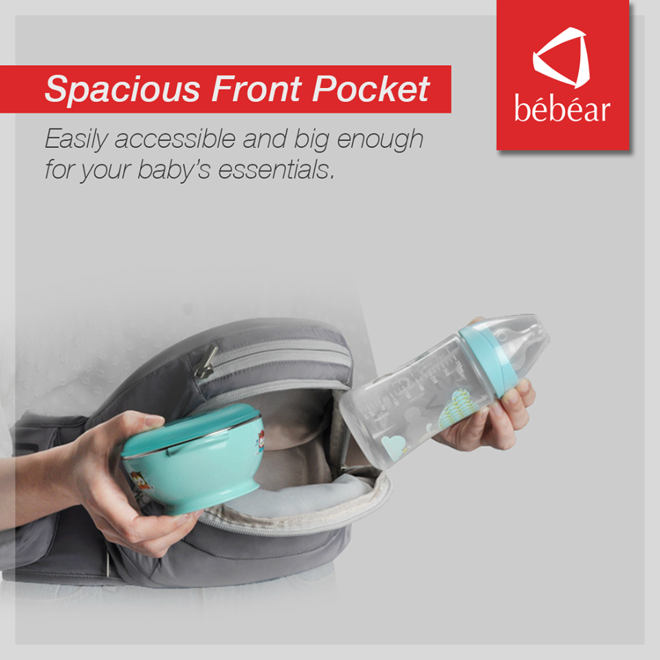 Bebear AX Foldable Aluminum Hip Seat Carrier - Brilliant Black