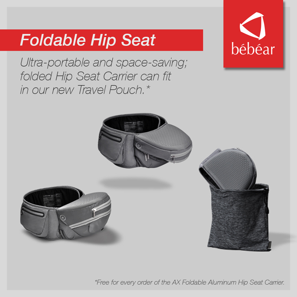 Bebear AX Foldable Aluminum Hip Seat Carrier - Brilliant Black