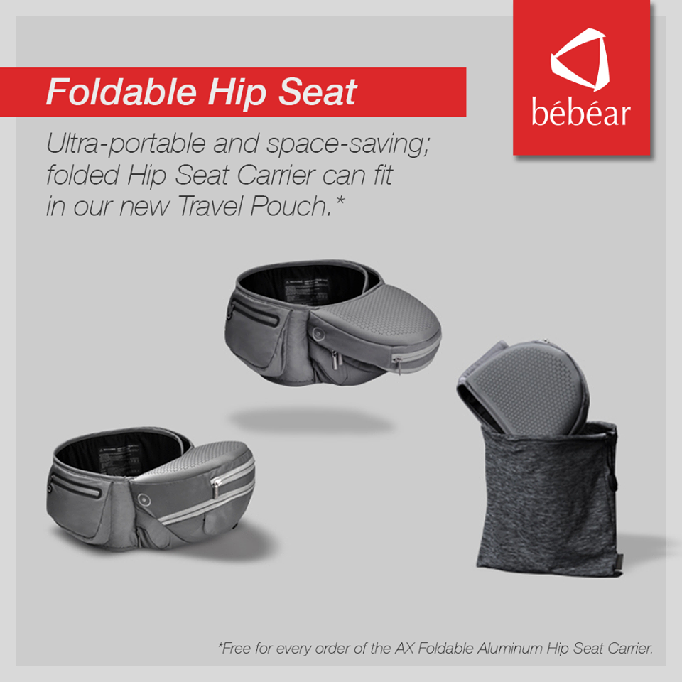 Bebear AX Foldable Aluminum Hip Seat Carrier - Space Gray
