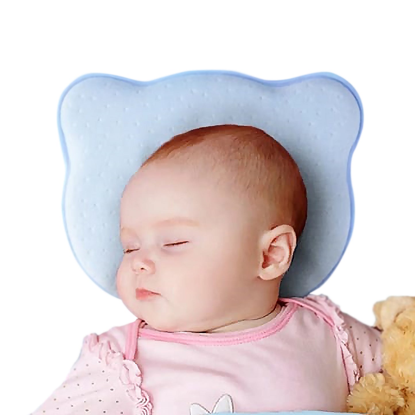 Babybee Baby Head Shaping Memory Pillow - Blue