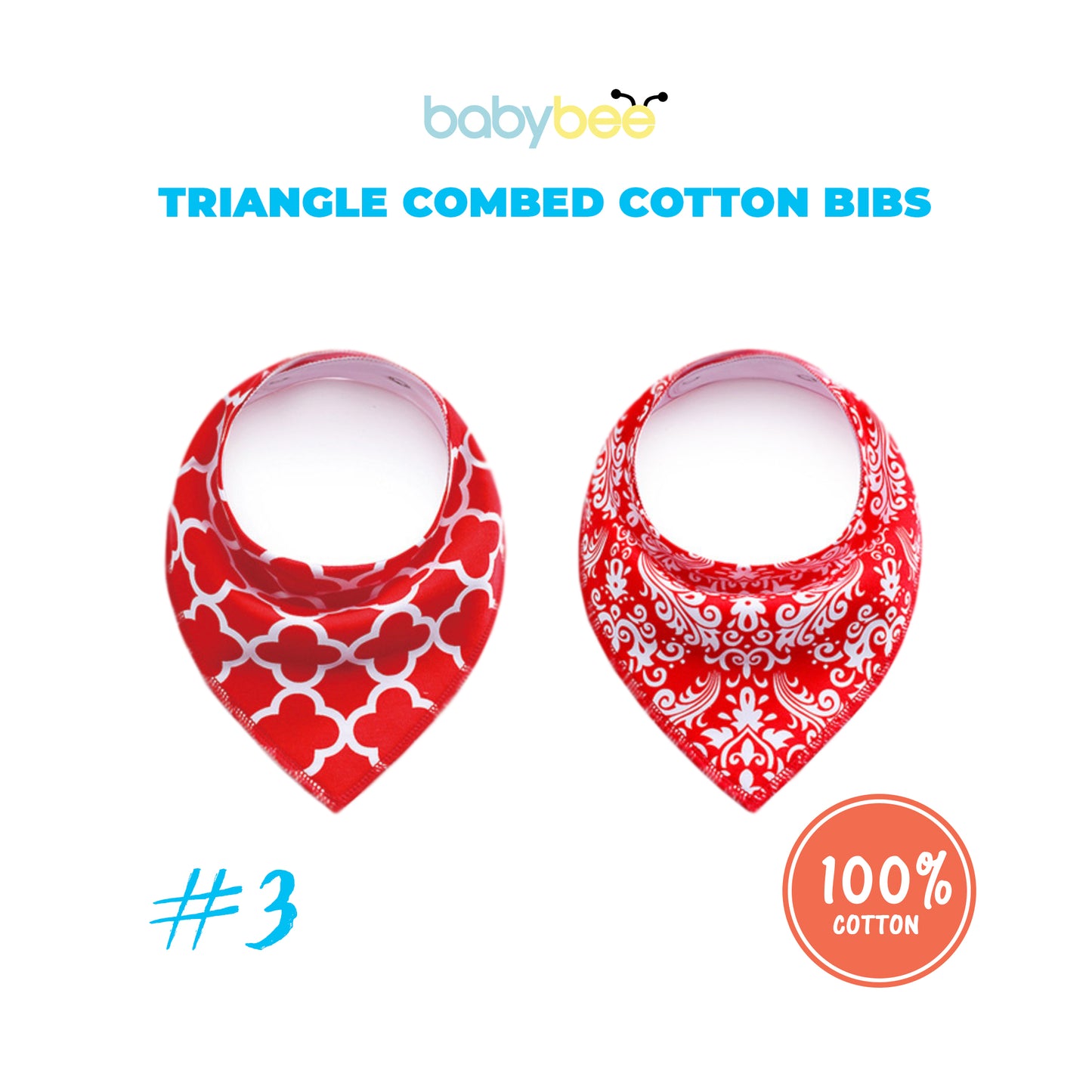 Babybee Triangle Cotton Bib - Red Bandana