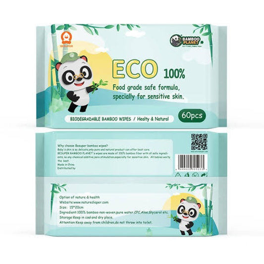 Bamboo Planet Eco Friendly Wet Wipes 60s