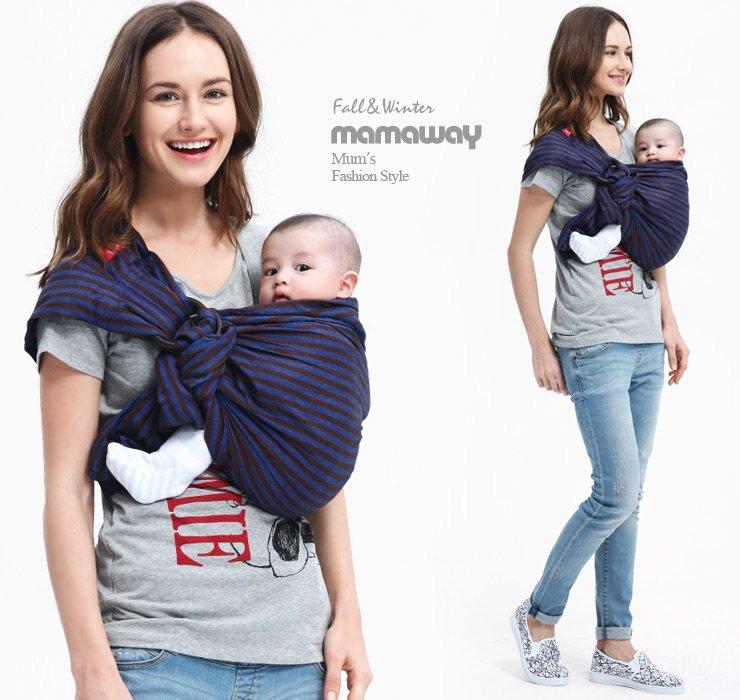 59955 Mamaway Baby Ring Sling Blueberry and Brownie