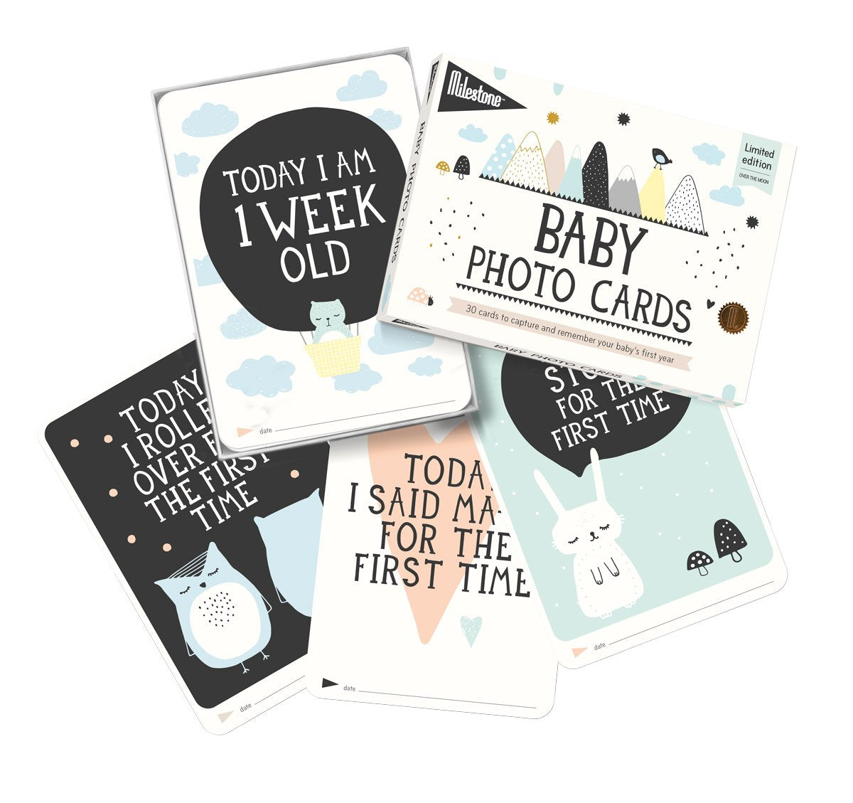 Milestone Baby Photo Cards - Over The Moon