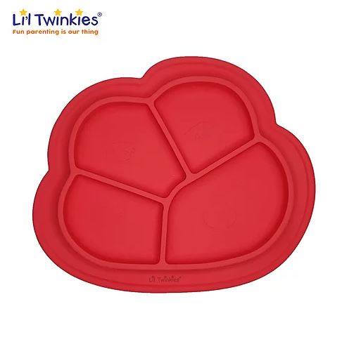 Li'l Twinkies Anti-Slip Silicone Dish Plate - Burgundy Red
