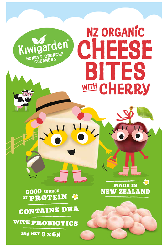 Kiwi Garden NZ Organic Cheese Bites with Cherry 18g