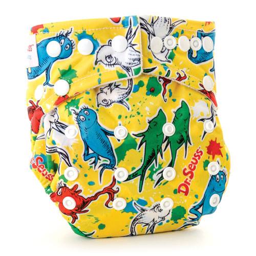 Bumkins Snap-in-One Dr. Seuss Cloth Diaper - One Fish Yellow