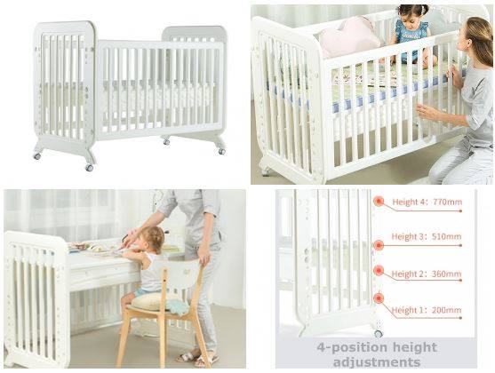 Cuddlebug Bailey 2in1 Crib - White