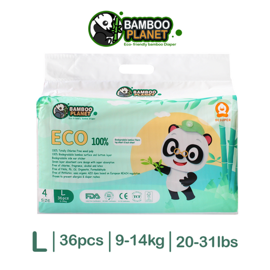 Bamboo Planet Eco Friendly Tape Diaper (36pcs) - Large
