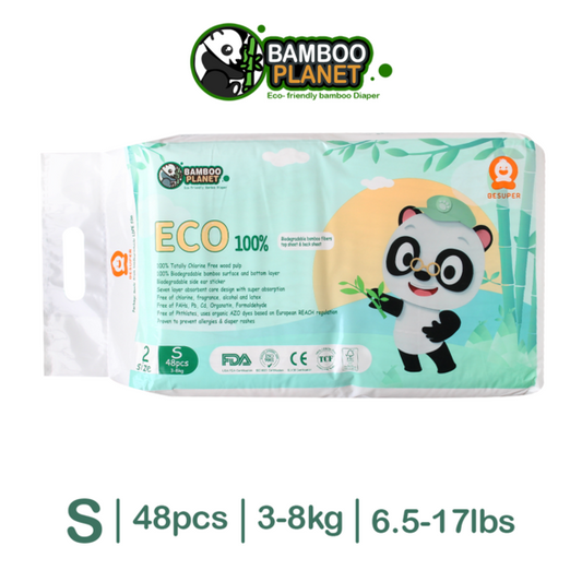 Bamboo Planet Eco Friendly Tape Diaper (48pcs) - Small