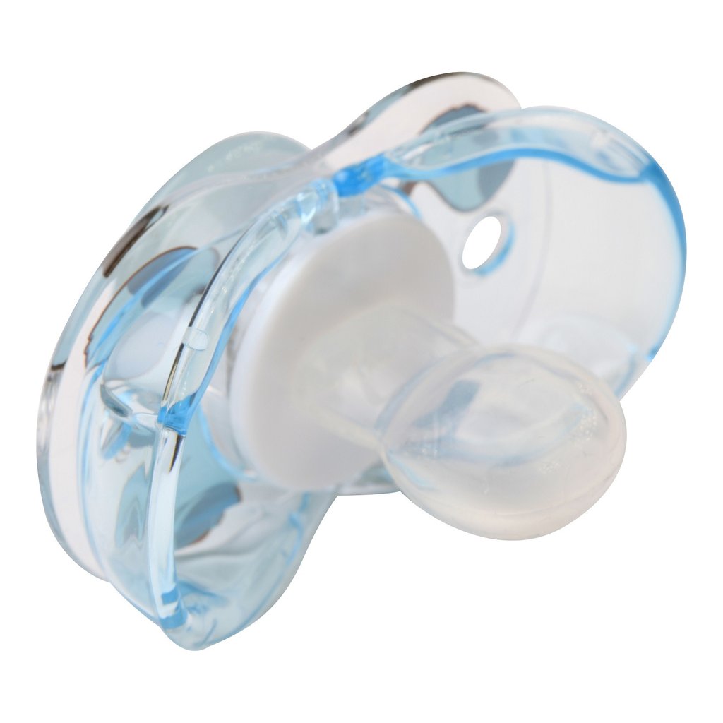 RaZbaby Keep-It-Clean Pacifier, Percy Blue Puppy