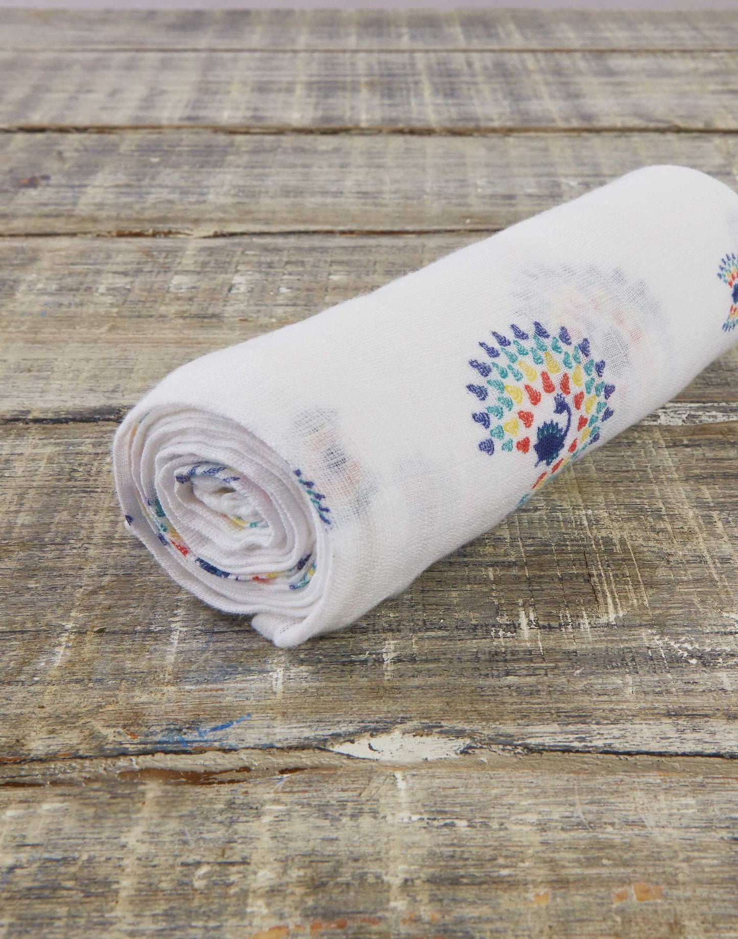 ORGANIC SWADDLE - PEACOCK