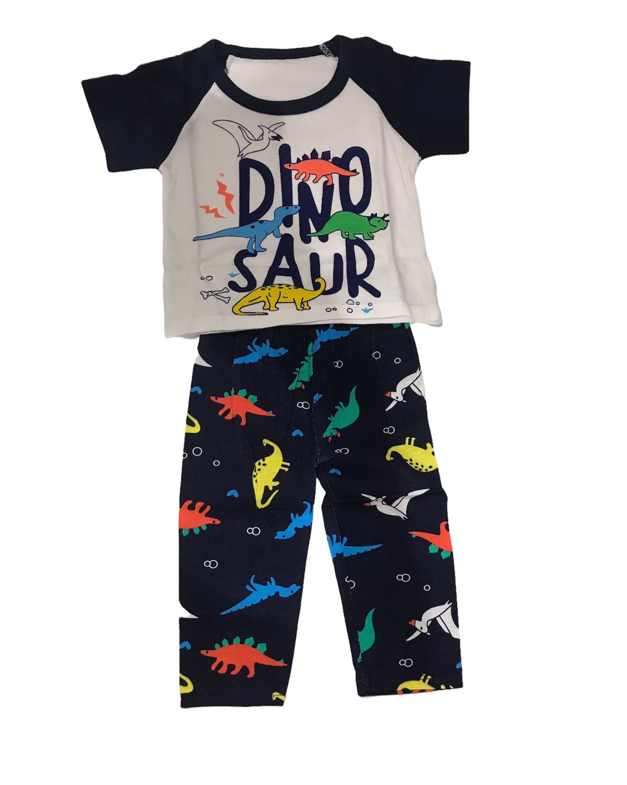 Colorful Patterns Short Sleeve & Pajama Dinosaur